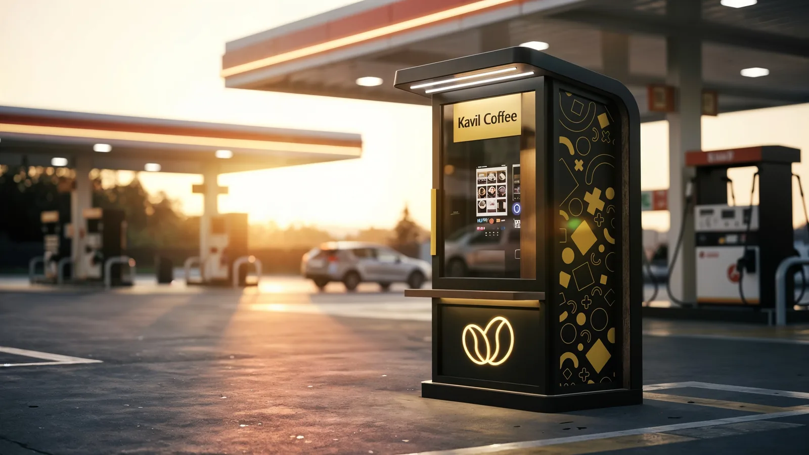 Kavil an einer Tankstelle an der Fernstraße, Visualisierung